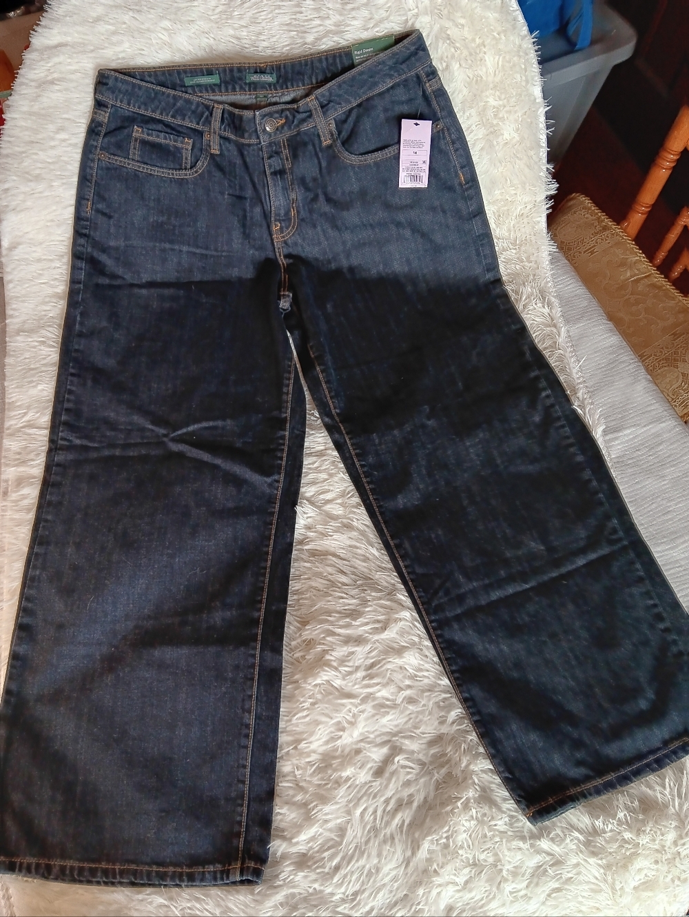 wild fable Men's Dark Blue Bootcut Jeans Size 14/31 Iseam ,rigid,low Rise Baggy